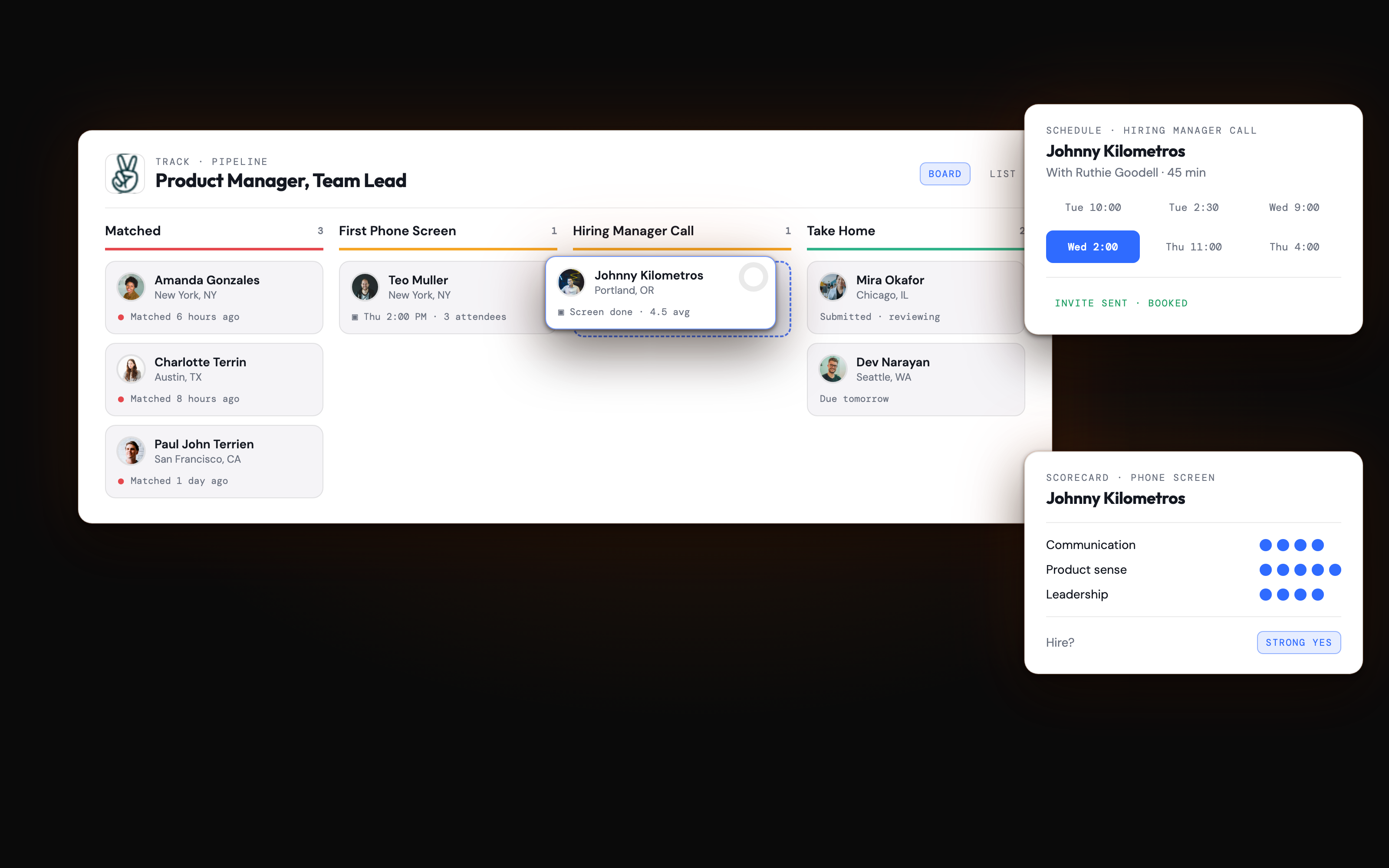 AngelList Track: kanban hiring pipeline with scheduling and scorecards